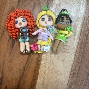 15 pcs clay flat back dolls see pictures